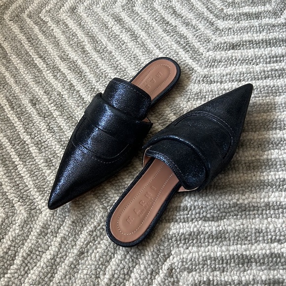 New Marni Blue Metallic Mules 37.5 - Picture 3 of 15